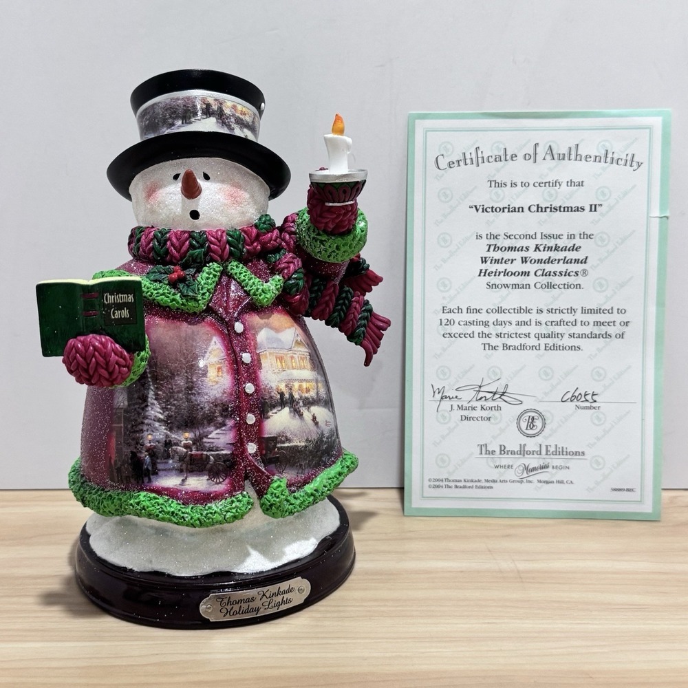 Thomas Kinkade Victorian Christmas II Snowman The Bradford Exchange 2004 C6055